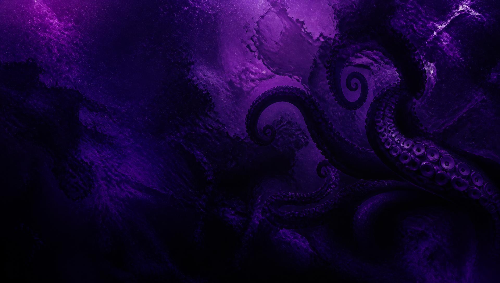 Purple deep sea octopus tentacles, OctoUsa brand visual